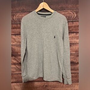 Polo Ralph Lauren Sleepwear Men’s Waffle Knit Long Sleeve Shirt Oatmeal Gray MED